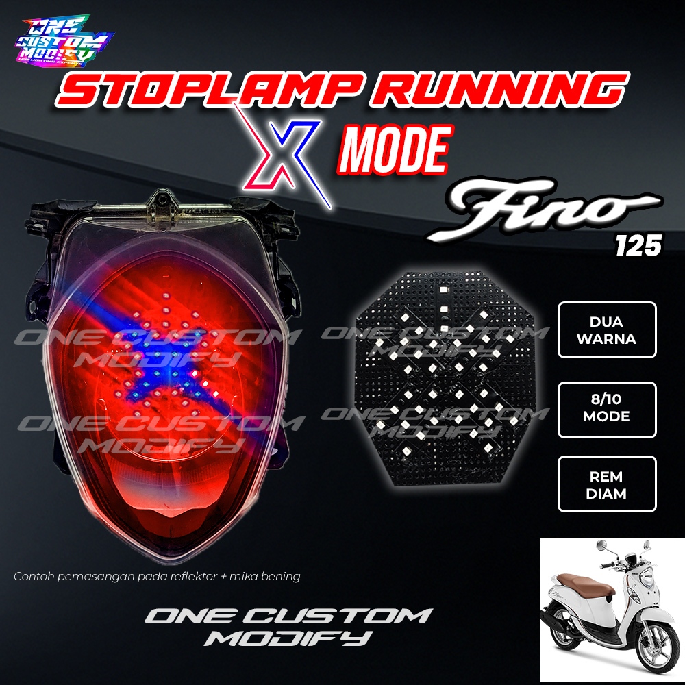 Stoplamp Running X Mode FINO FI 125 Lampu Rem LED Motor Variasi One Custom Modify