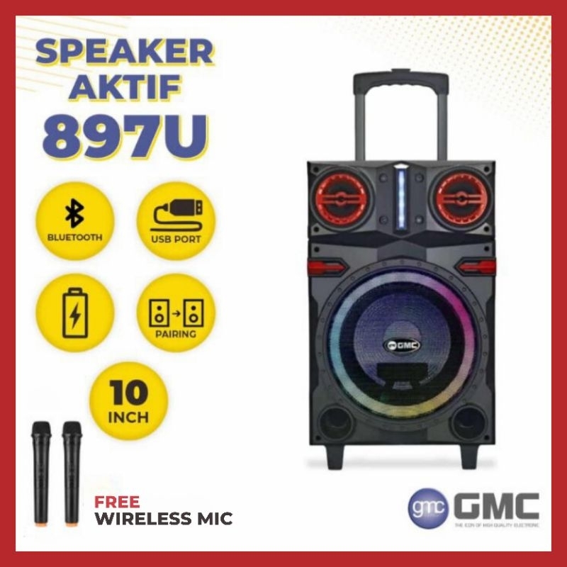SPEAKER GMC 897U | 2 MIC WIRELESS