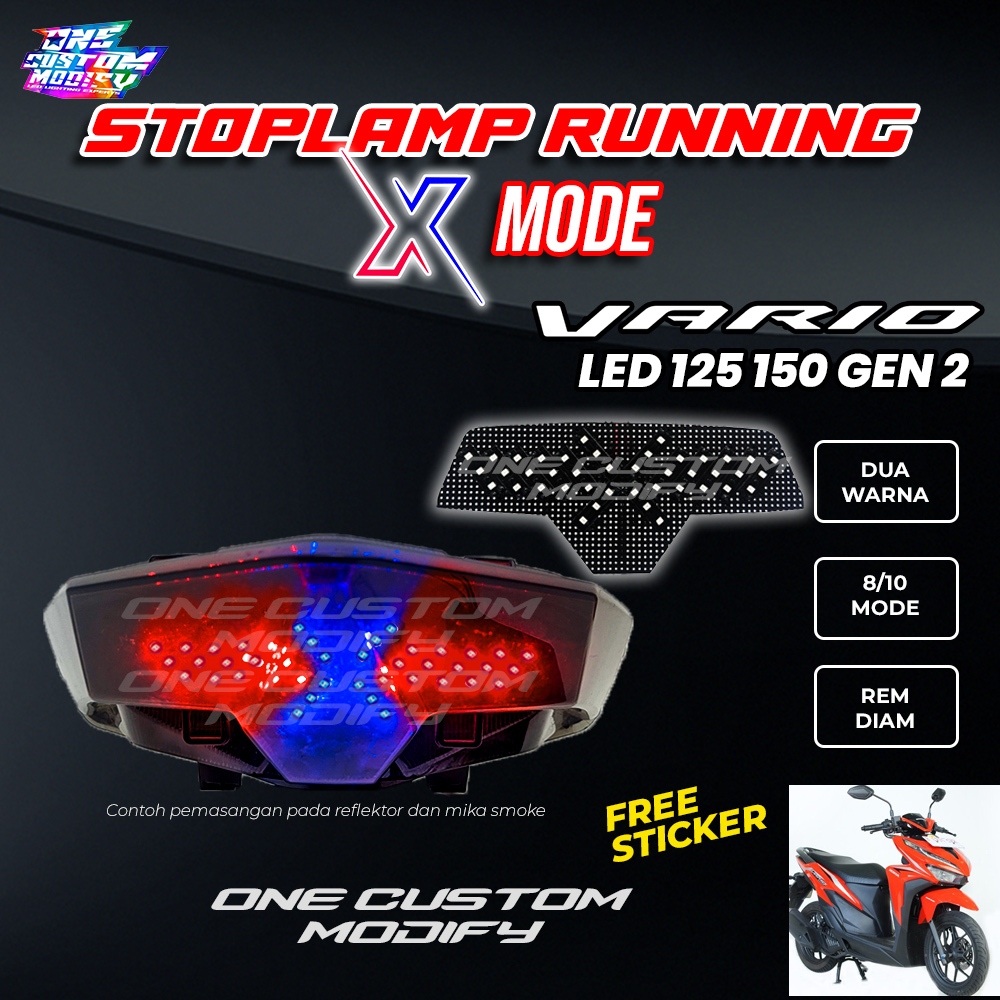 Stoplamp Running LED Vario 125 150 New X Mode Lampu Rem LED Motor Variasi Motor Custom