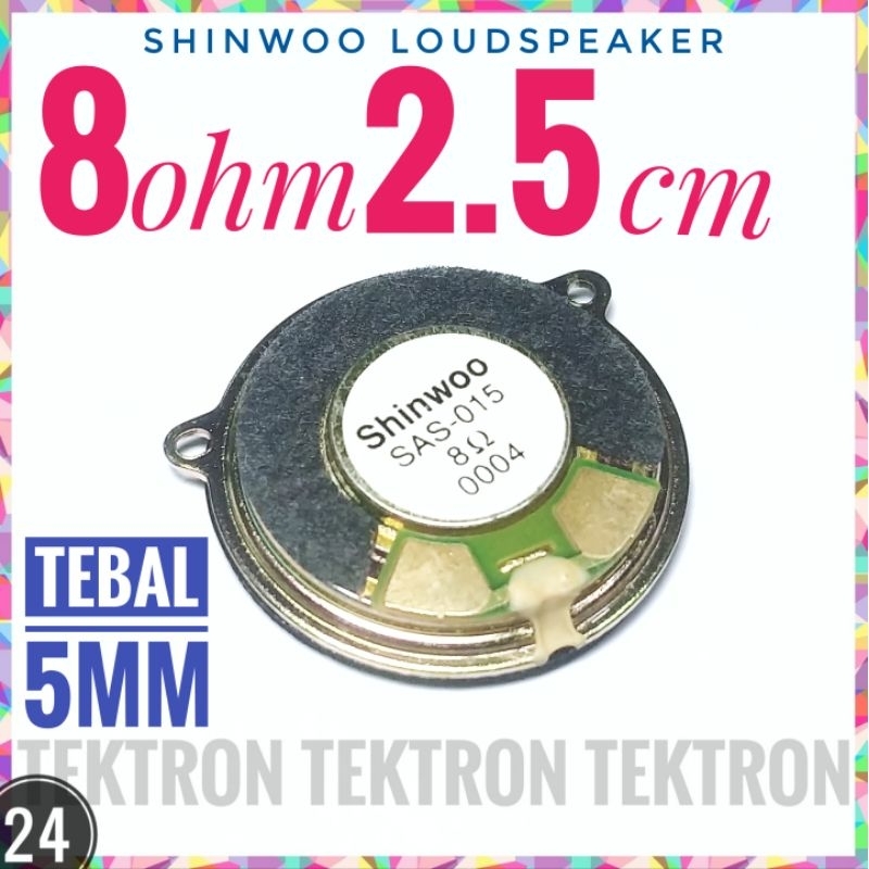 SHINWOO Loudspeaker 8ohm 2.5cm 0.5W Speaker 25mm 1inch 1inci 2.5 cm 25 mm tebal 5mm 0.5Watt notebook