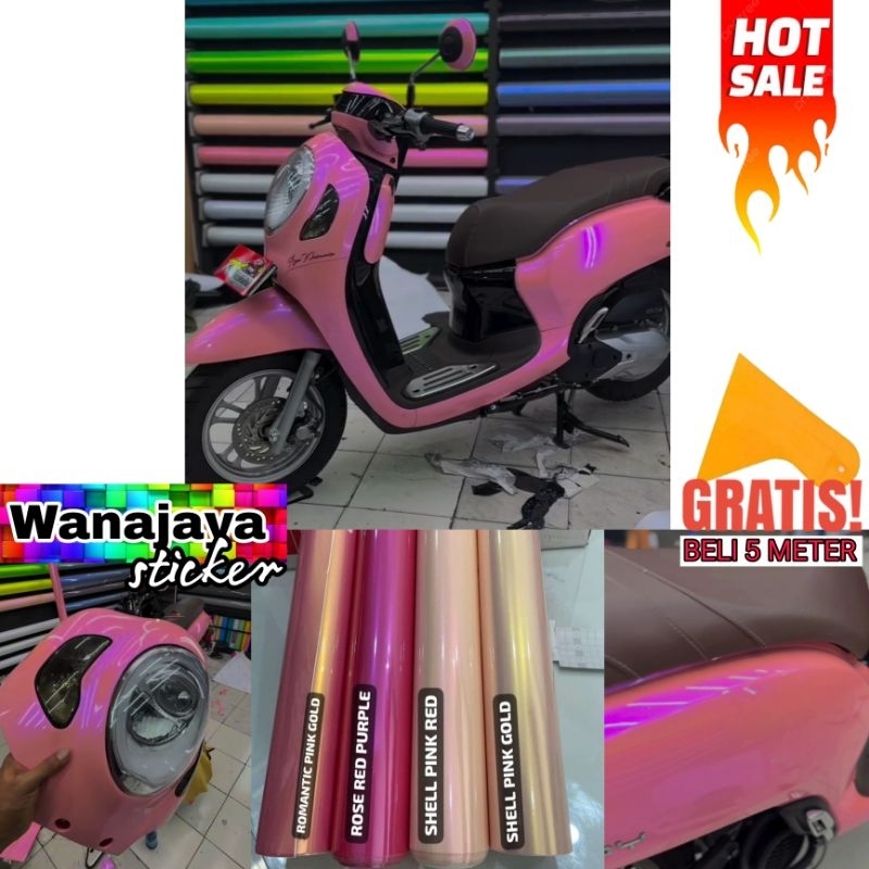 stiker skotlet motor pink lembayung ungu stiker pink lembayung