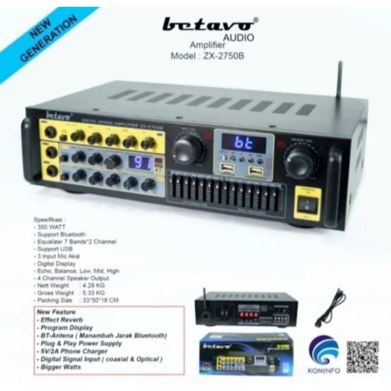 Amplifier betavo ZX-2750B Original bluetooth