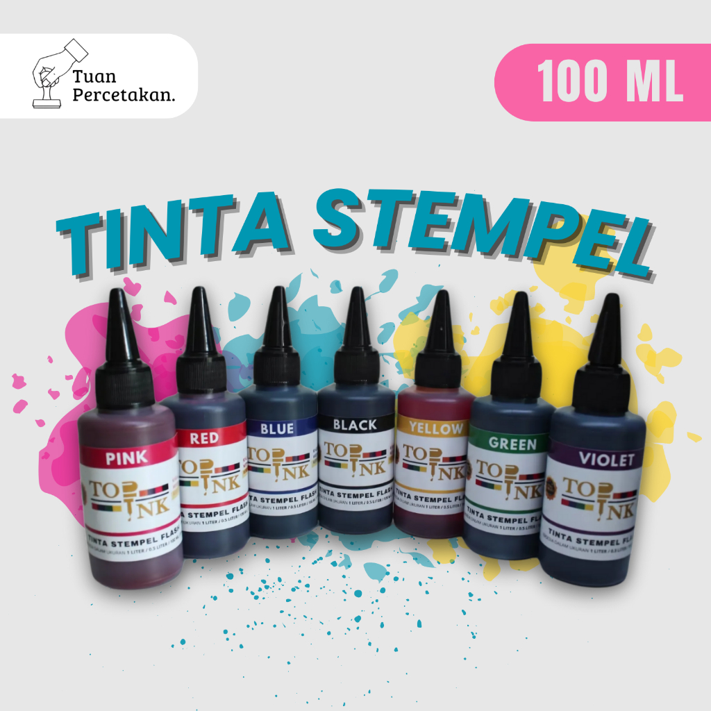 

Tinta TOPINK Stempel Flash Otomatis | Media Kertas | Ukuran 100 ML | Varian Warna