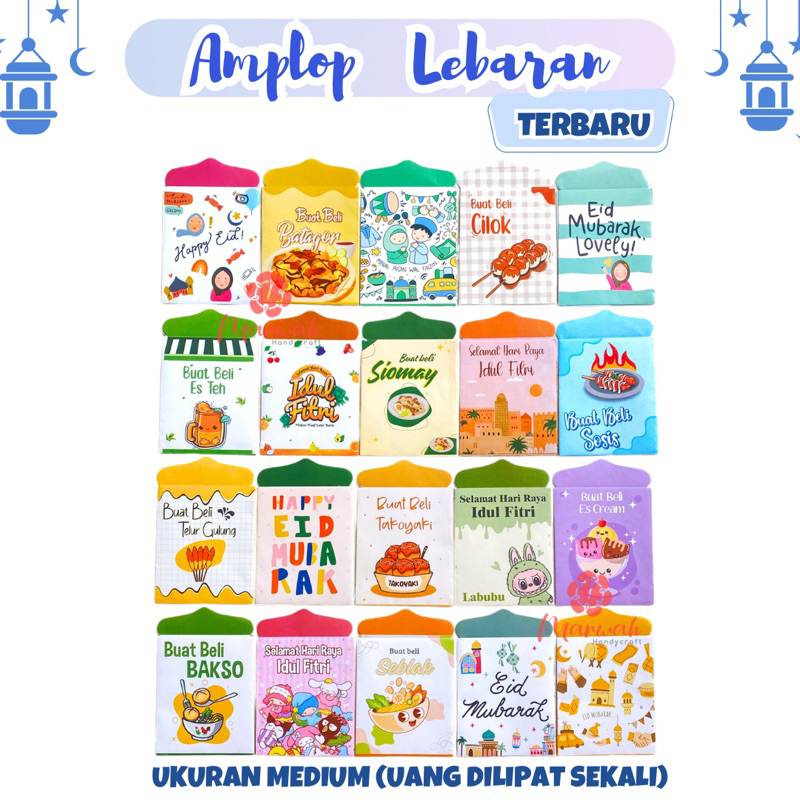 

Amplop lebaran Motif Karakter Medium Bahan Art Paper 120 gsm Tebal Premium Amplop Lebaran Unik Angpau Lebaran Amplop Idul Fitri