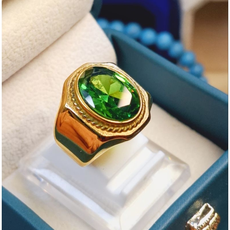 Cincin Permata GREEN AQUAMARINE