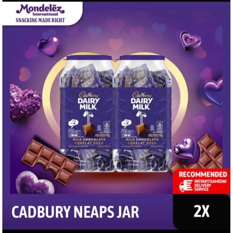 

VIRAL.!! Cadbury Dairy Milk Cokelat Neaps Jar 405GR ×2,Coklat Lembut Dalam Ukuran Toples