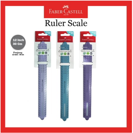 

[FABER-CASTELL] - Ruler | Penggaris Faber-Castel 30cm Dots / Sparkle Lineal ANTI PATAH DUA SISI UKURAN (1 PCS)
