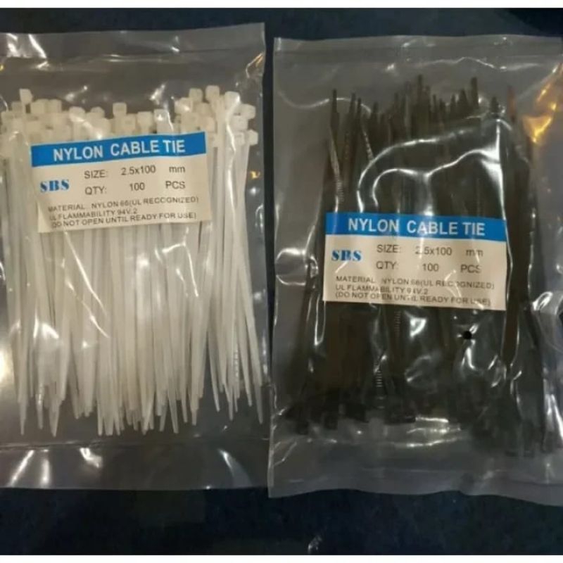 

Kabel Ties 100 Pcs | Kabel Tie 2.5 mm x 100 mm 10 cm Hitam Putih