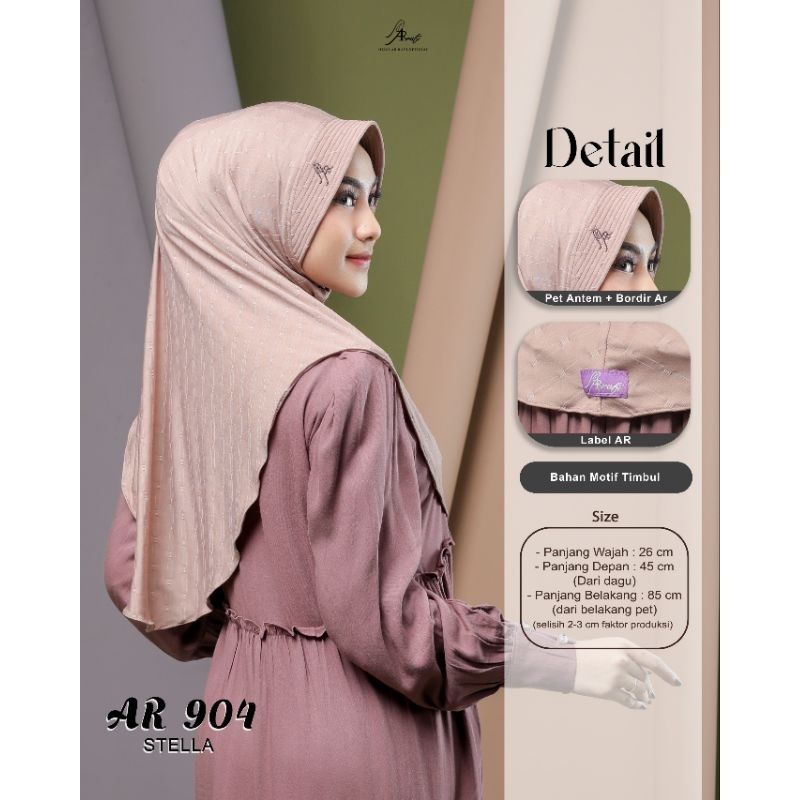 Promo Ready Stok ‼️ AR 904 - Hijab Jilbab Kerudung Bergo Terbaru - Hijab Daily motif timbul  - ORI B