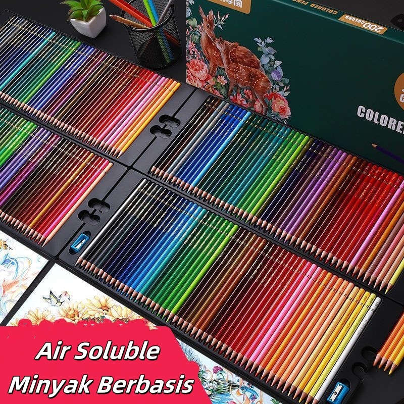 

Pensil Warna Profesional OBOS 72 Warna, Berbasis Minyak, untuk Menggambar dan Sketsa, Larut dalam Air