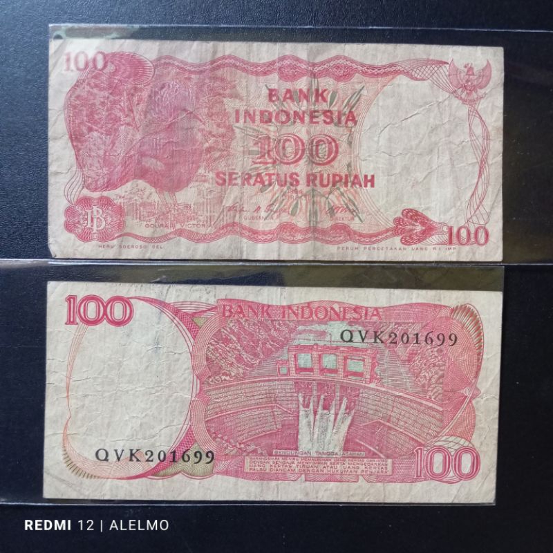 100 rupiah goura tahun 1984 bekas