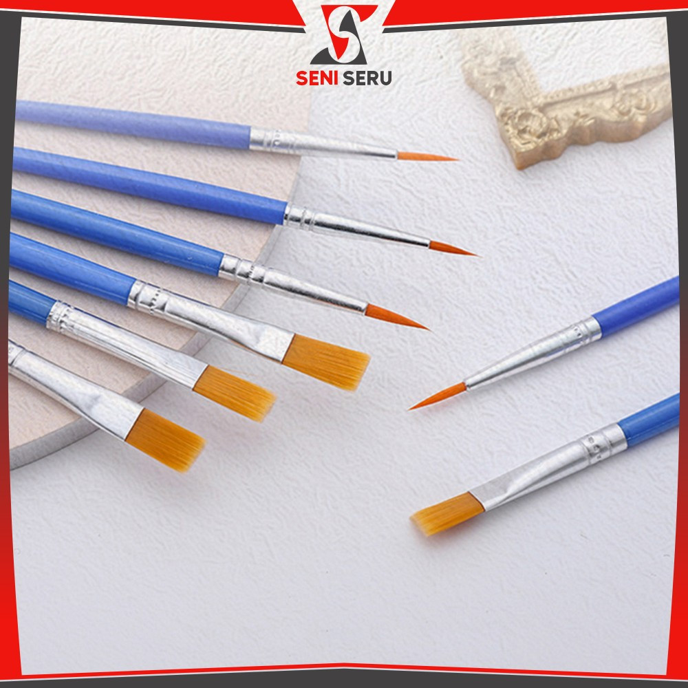 

Paint Brush Nilon Ujung Pointed dan Flat / Kuas Lukis Lancip Datar Art / Brush Cat Minyak Akrilik Seni Seru A98