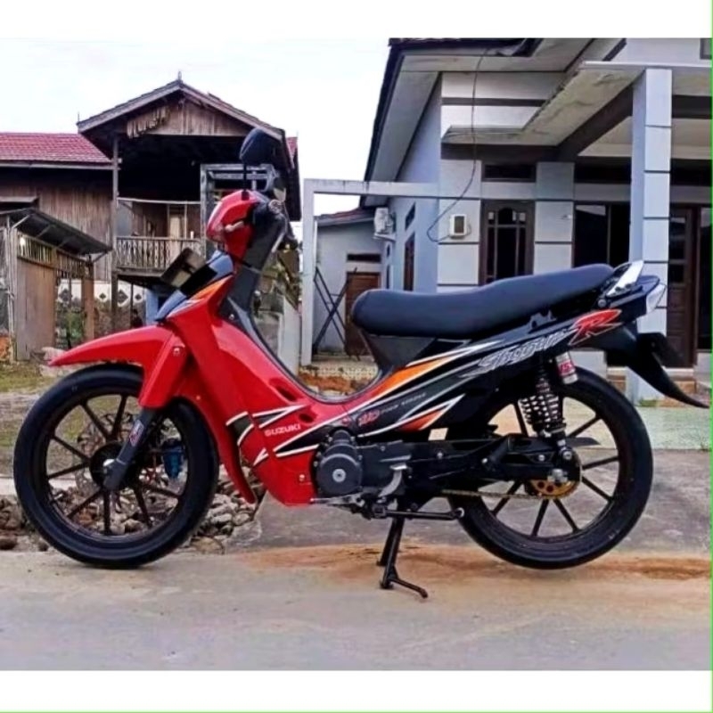 STRIPING LIS STICKER STANDAR SUZUKI SHOGUN 110 2003 MERAH HITAM STIKER SHOGUN 110 MERAH HITAM 2003