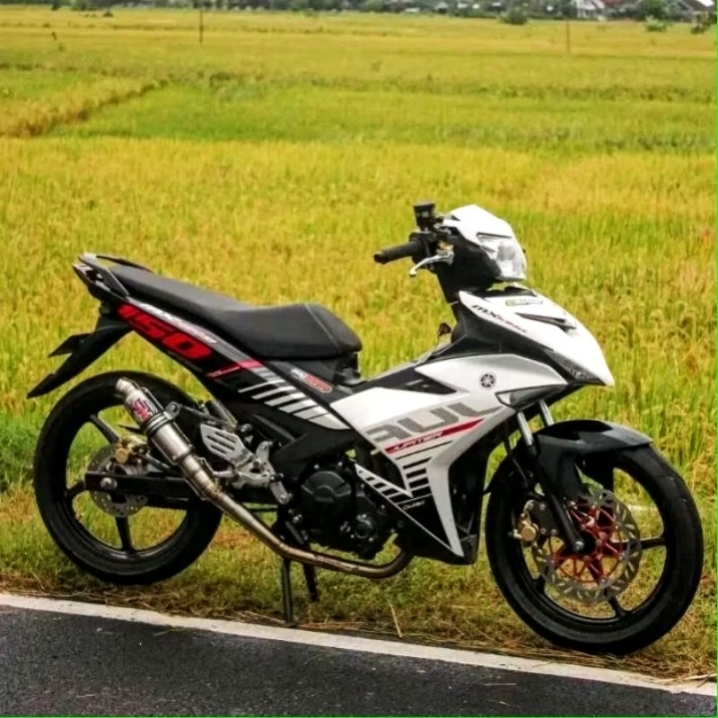Striping lis sticker standar ori Yamaha mx king 2015 putih hitam stiker mx king putih 2015