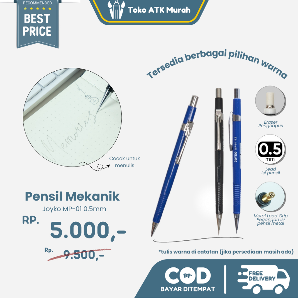 

Pensil Mekanik Joyko MP-01 Mechanical Pencil 0.5 mm