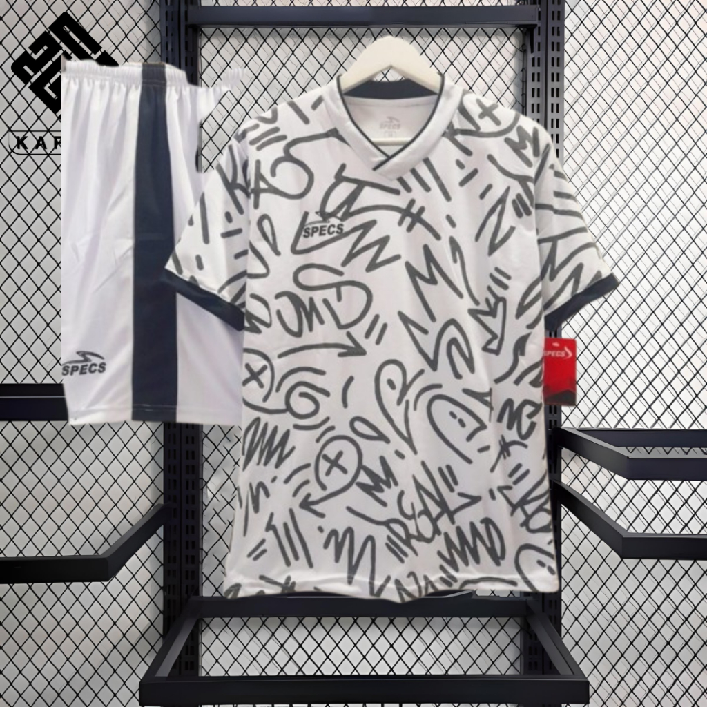 Jersey Sepak Bola Jersey Futsal Olahraga Desain Abstrak Putih Dri-fit Local High Quality