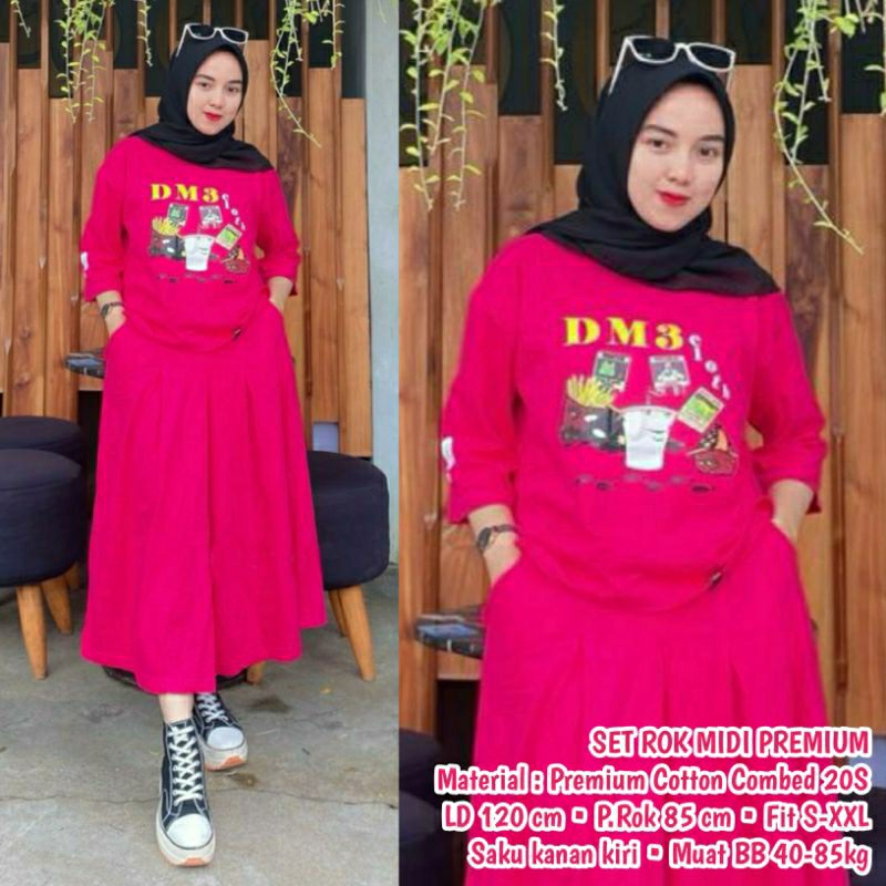 One Set Rok DM3 Setelan Rok DM3 Cloth Original