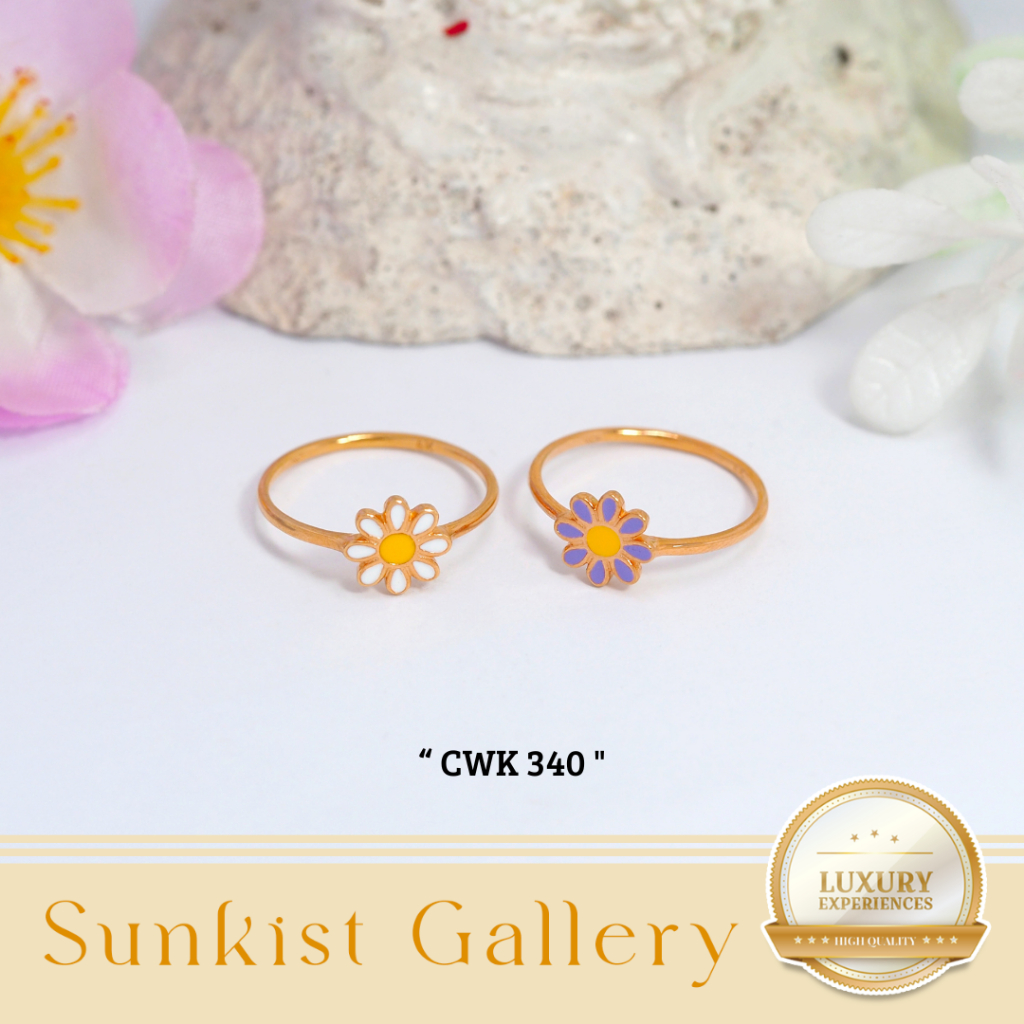 CINCIN WANITA EMAS ASLI EMAS MUDA KADAR 6K(300) & 8K(375) CINCIN MODEL BUNGA DAISY CANTIK KODE CK 34