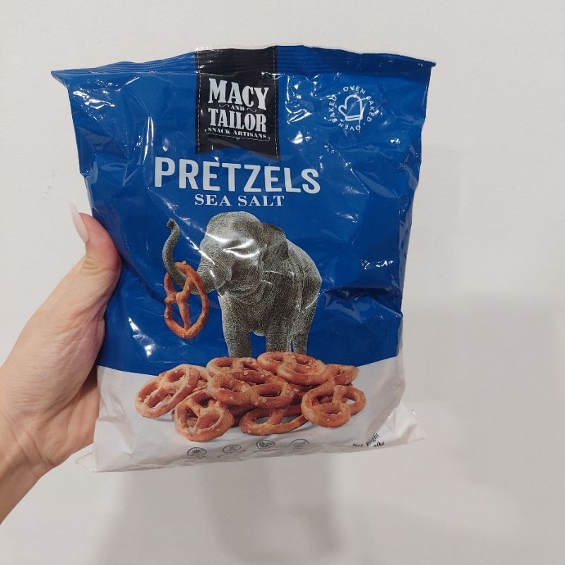 

MACY AND TAILOR PRETZELS SEA SALT OVEN BAKED 200G PALM OIL FREE - PRESERVATIVE FREE - VEGETARIAN - GMO FREE NEW ZEALAND