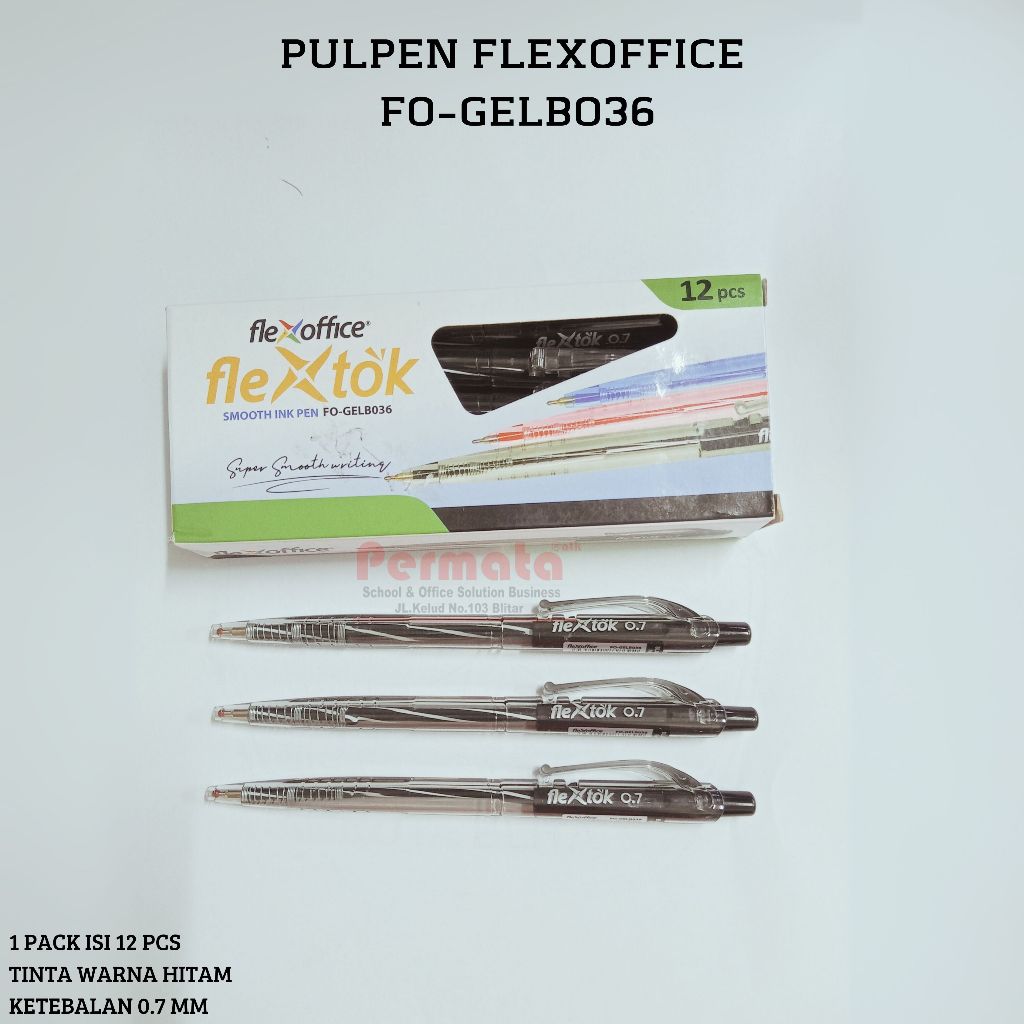 

Pulpen FLEXOFFICE Hitam Ketebalan 0.7 MM Model Cetek Tabung Halus Untuk Menulis