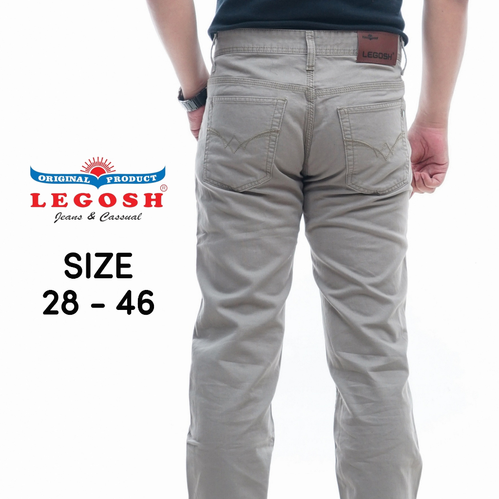 LEGOSH JEANS Celana Panjang Kanvas Legosh Casual Original krem 28 - 46