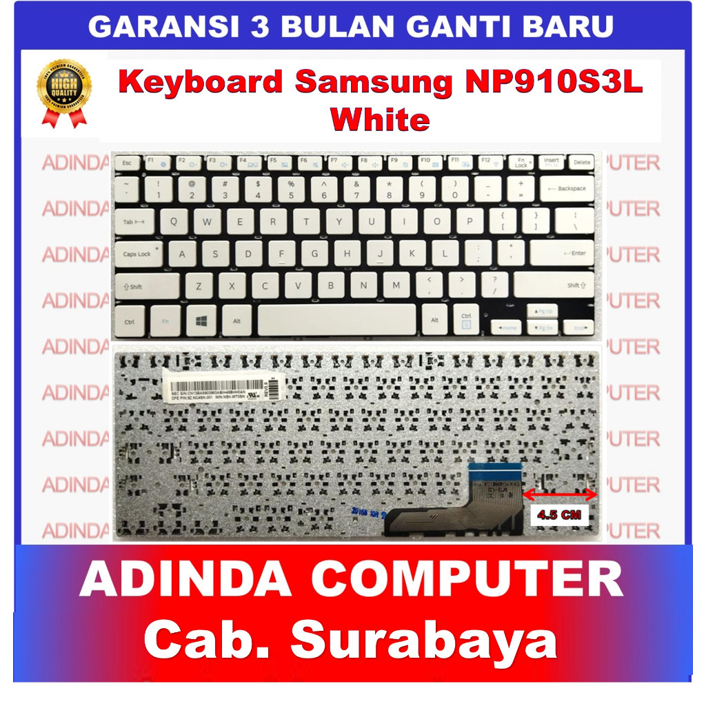 Keyboard Samsung NP910S3L 915S3L 910S3K 915S3k BA59-03983L White