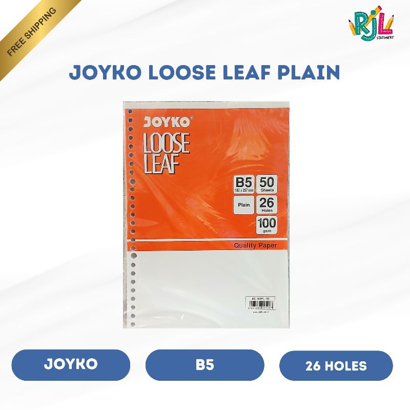 

Joyko Loose Leaf Plain B5 | 26 Holes | 50 Sheets