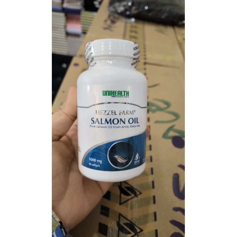 Unihealth Salmon Oil 1000mg Hezzel Farm isi 90 softgels
