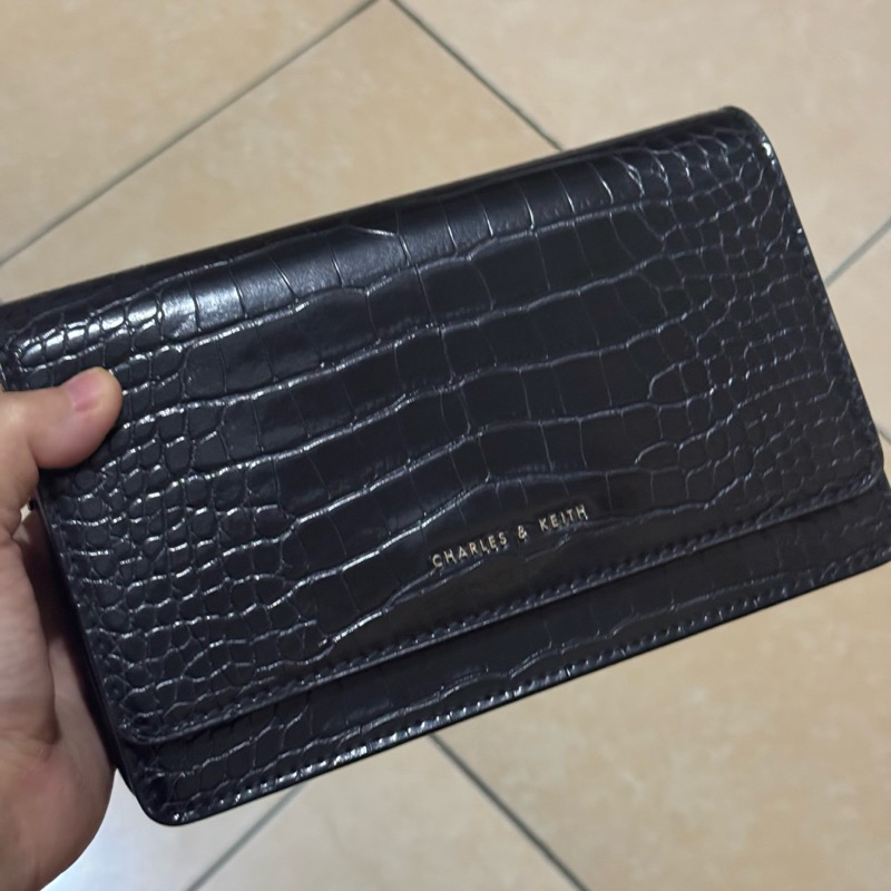 sling bag cnk charles and keith second preloved croco