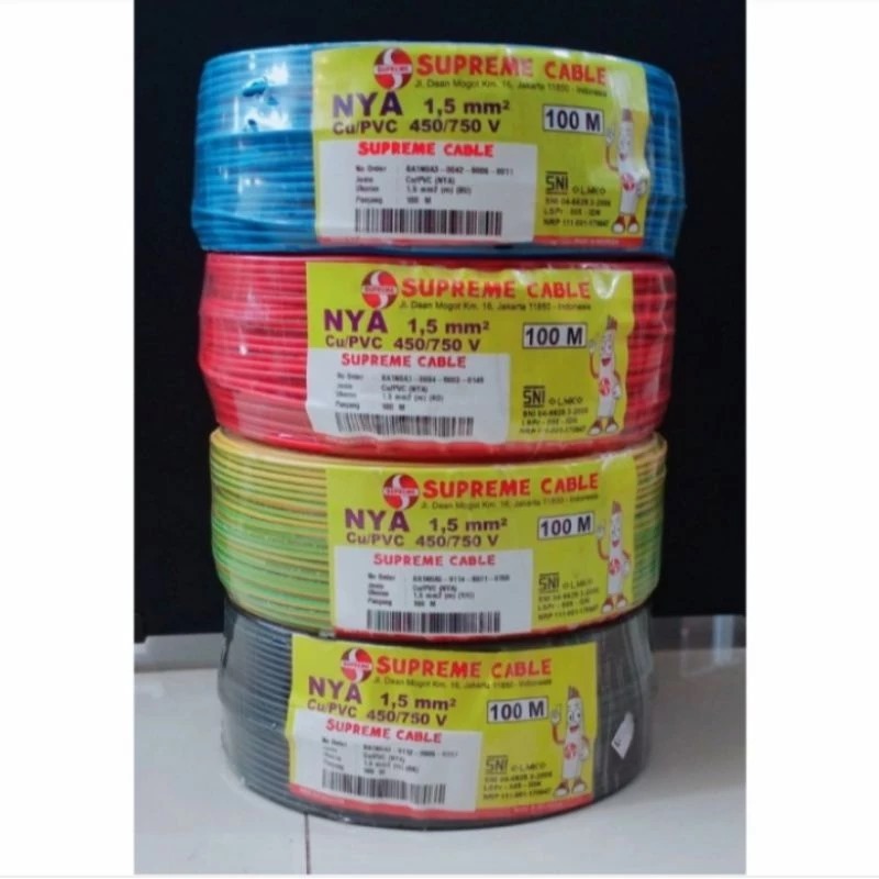 ETERNA / SUPREME NYA 1.5MM 100METER JUAL PER ROLL / Kabel Listrik Engkel 1.5MM