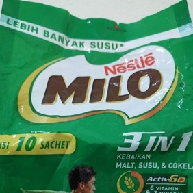 

TERMURAH SUSU MILO 3 IN 1 POLY BAG ( 10 X 35 GRAM )