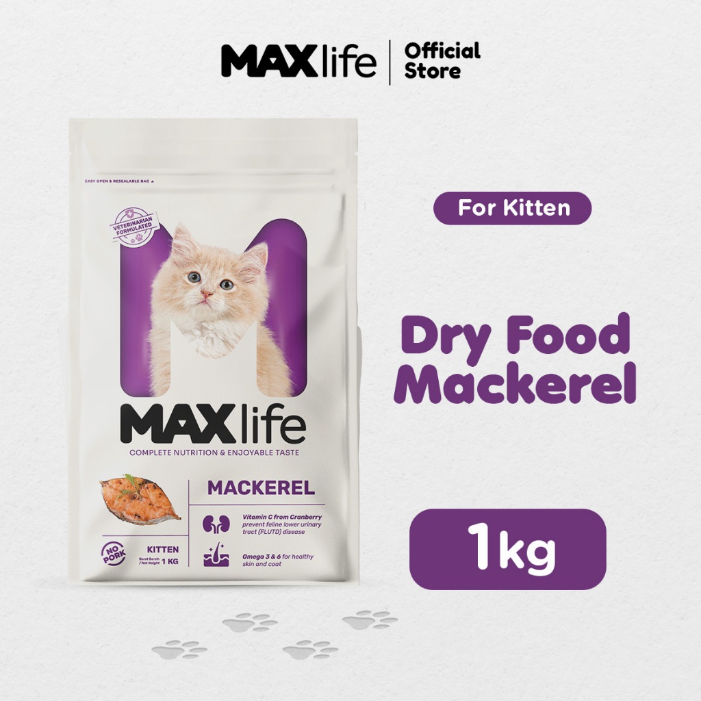 MAXlife Dry Cat Food Kitten Mackerel 1kg