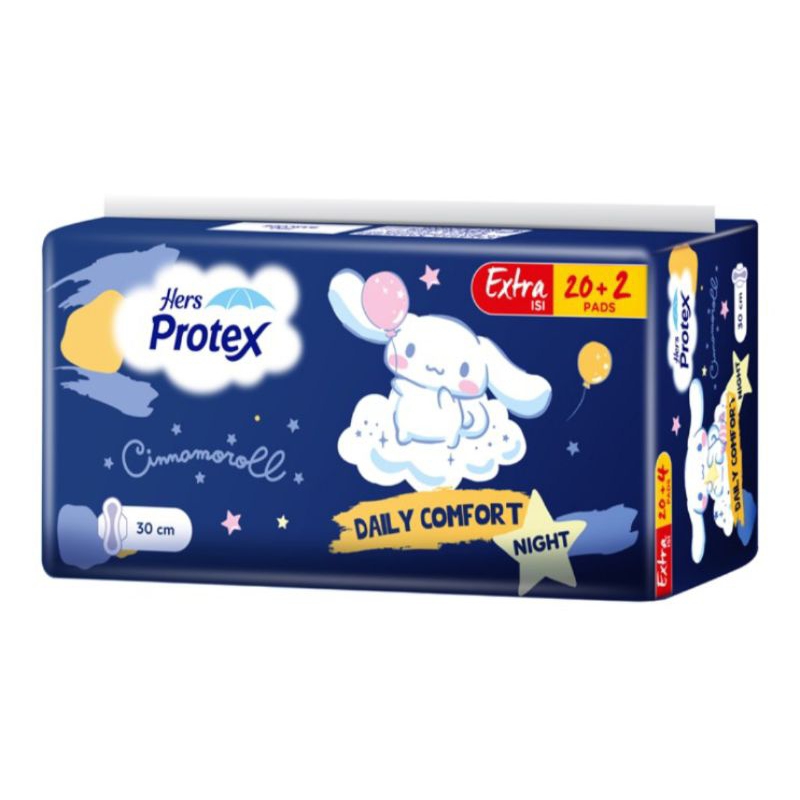 Hers Protex Cinnamoroll Pembalut Wanita Wing Malam 20 + 2 pcs