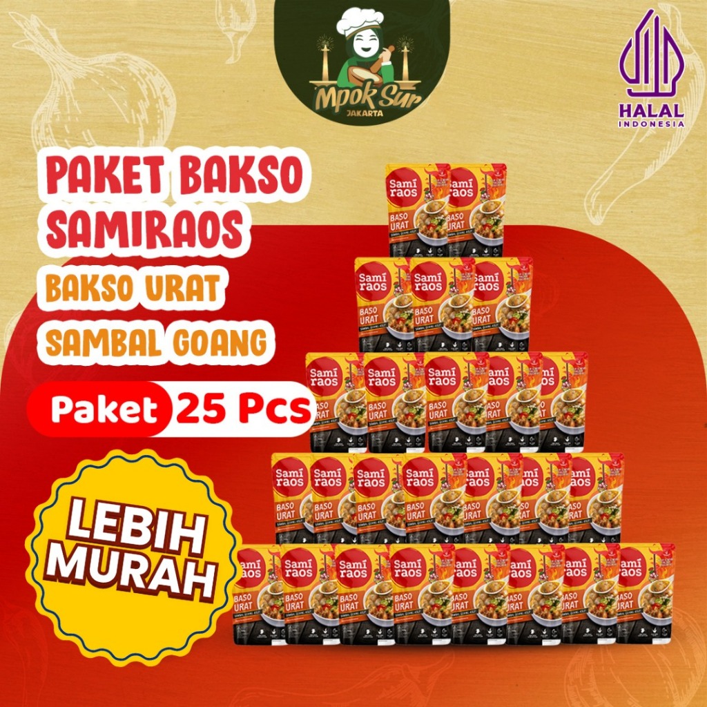 

Paket Bundling Reseller Sami Raos Baso Urat Sambal Goang Samiraos Isi 25pcs