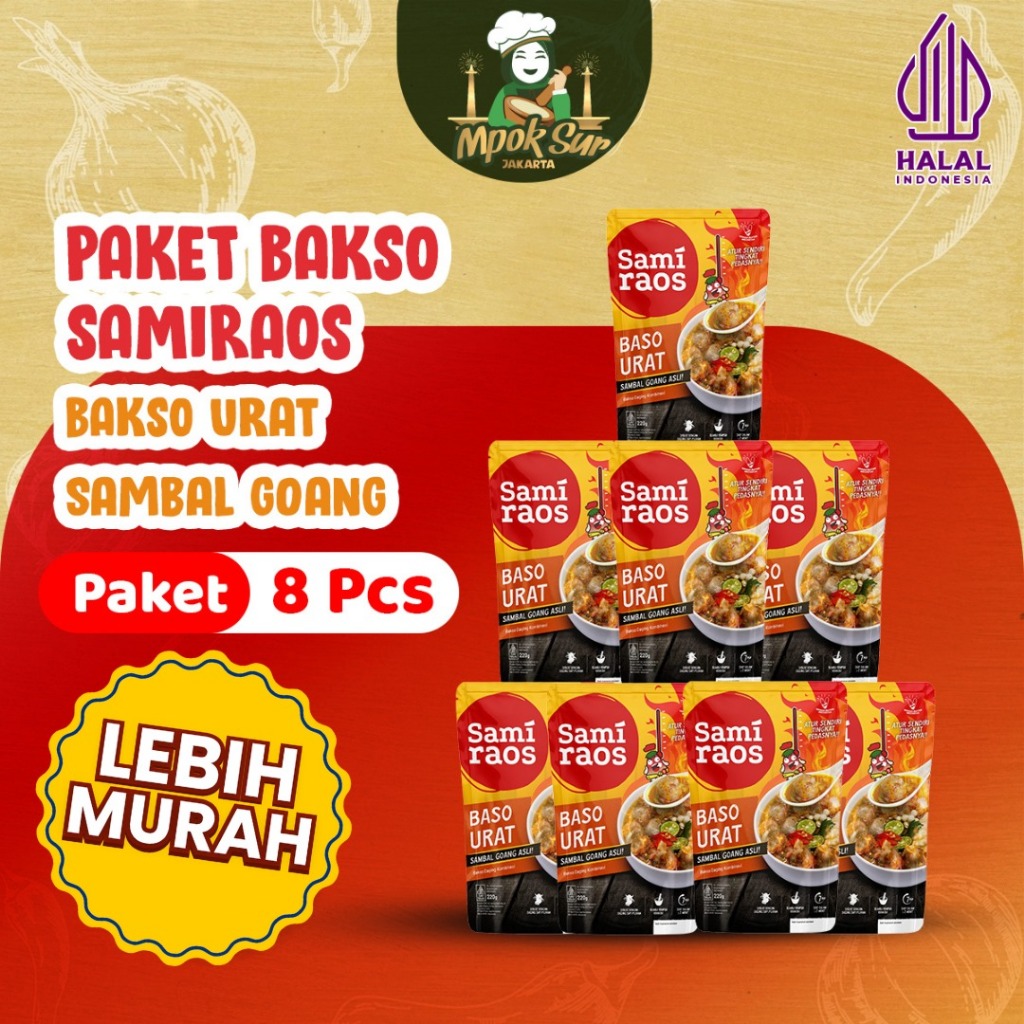 

Paket Hemat Sami Raos Baso Urat Sambal Goang Samiraos Isi 8pcs