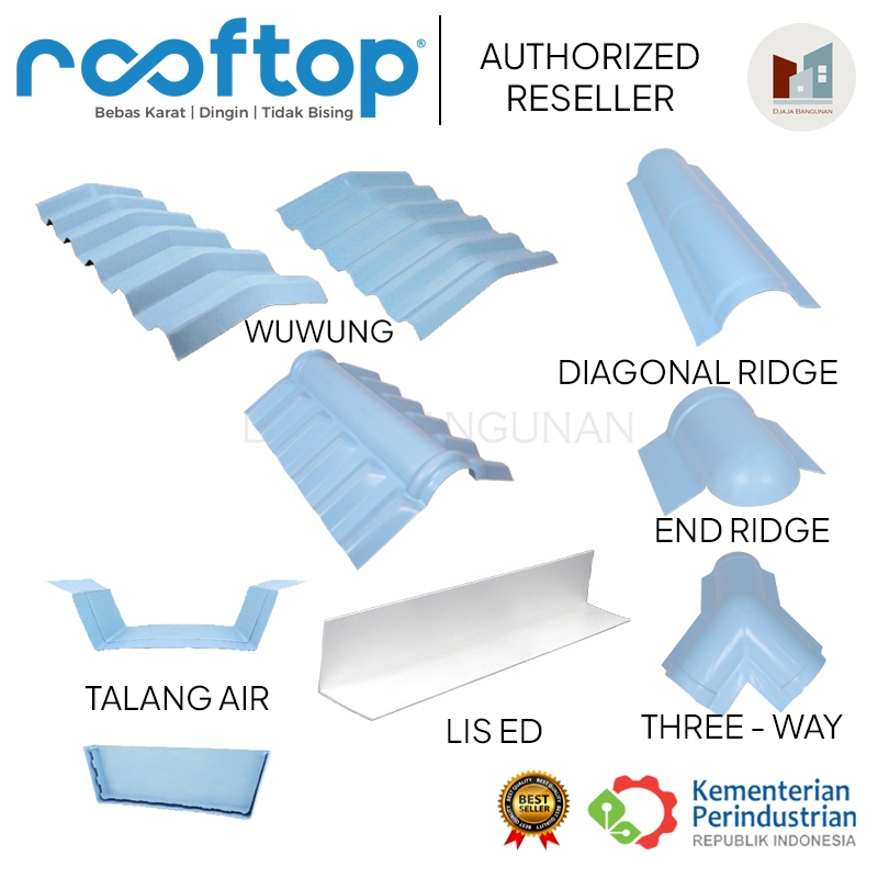 Atap - Rooftop Premium Harga termurah merk ROOFTOP  Atap uPVC bukan merk alderon, dr shield - Lengka