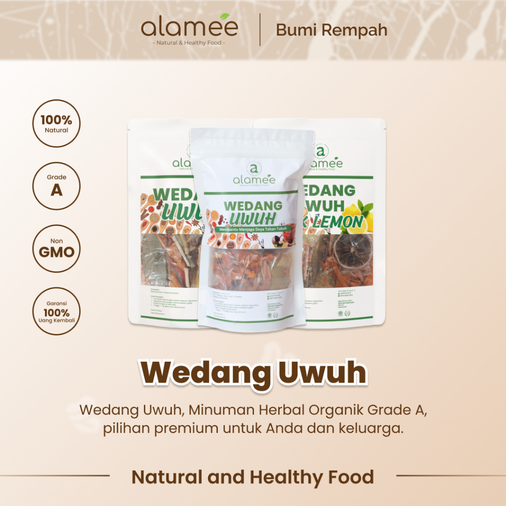 

ALAMEE Wedang Uwuh Komplit Premium Asli Rempah Minuman Herbal Alami Langsung Seduh Lengkap JSR