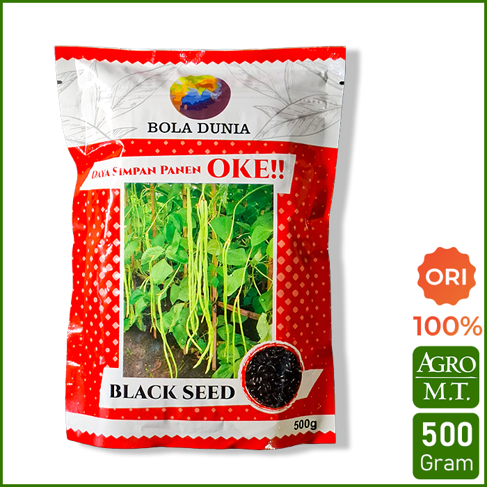 BLACK SEED (500 gram) Benih Kacang Panjang - Bola Dunia