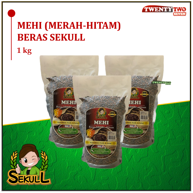 

Beras Sekull Mehi Merah Hitam Mix Rendah Gula Karbo Lemak Aman Diabetes 1 kg