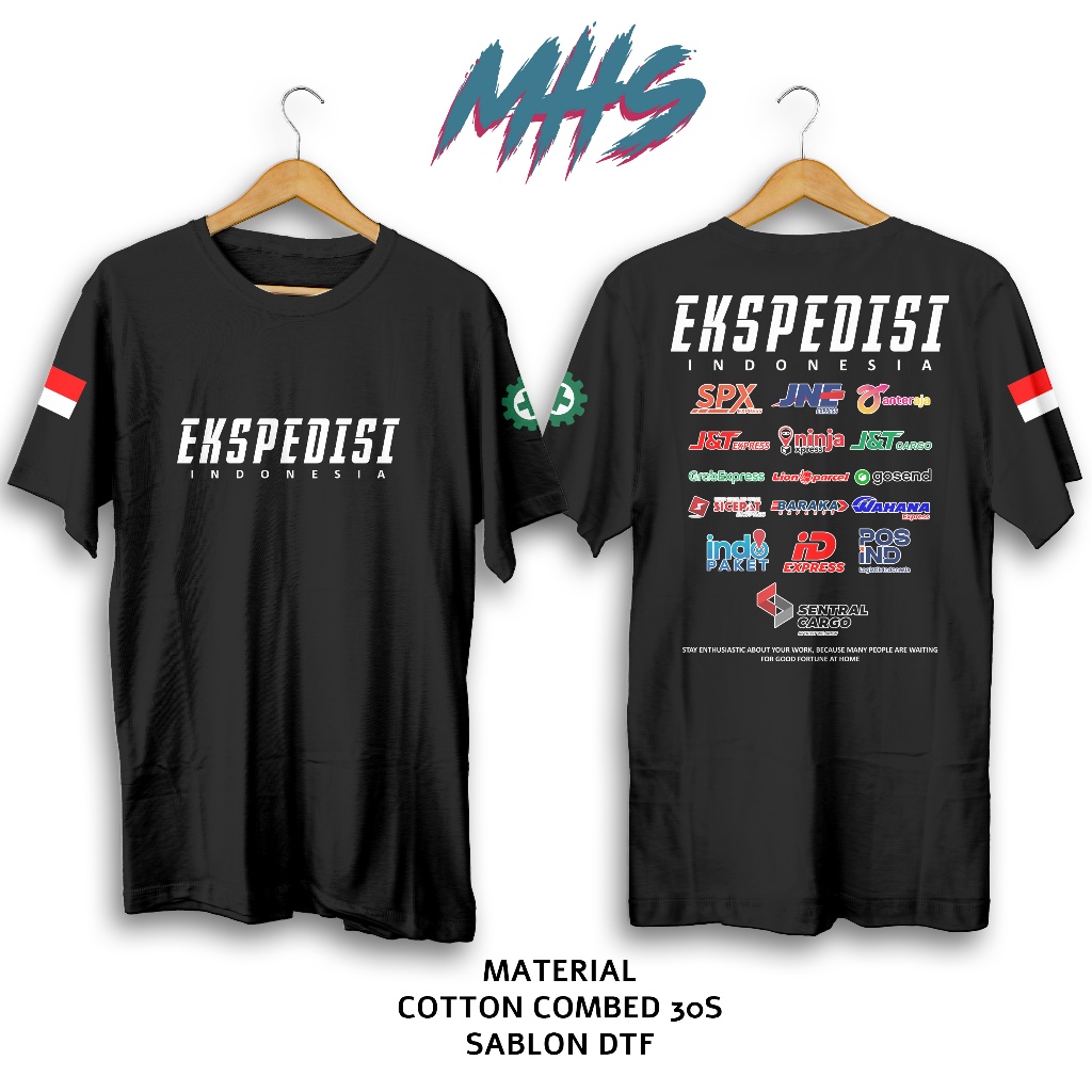 Kaos Baju Distro Ekspedisi Indonesia Pengantar Paket Tshirt Kurir Express Pakaian Unisex Atasan Pria