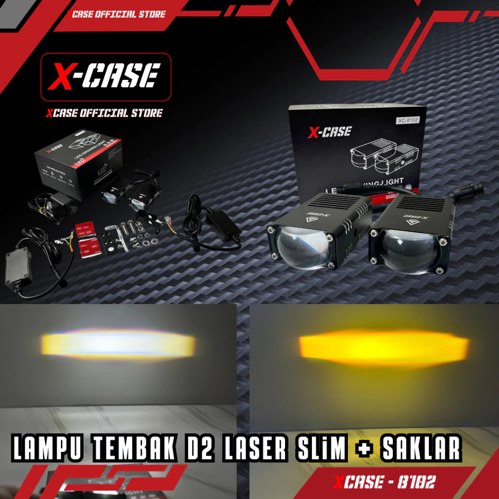 LAMPU TEMBAK LED D2 SLIM GEPENG+KIPAS RELAY BREKET FREE SAKLAR ON OFF 50WATT UNIVERSAL MOTOR MOBIL