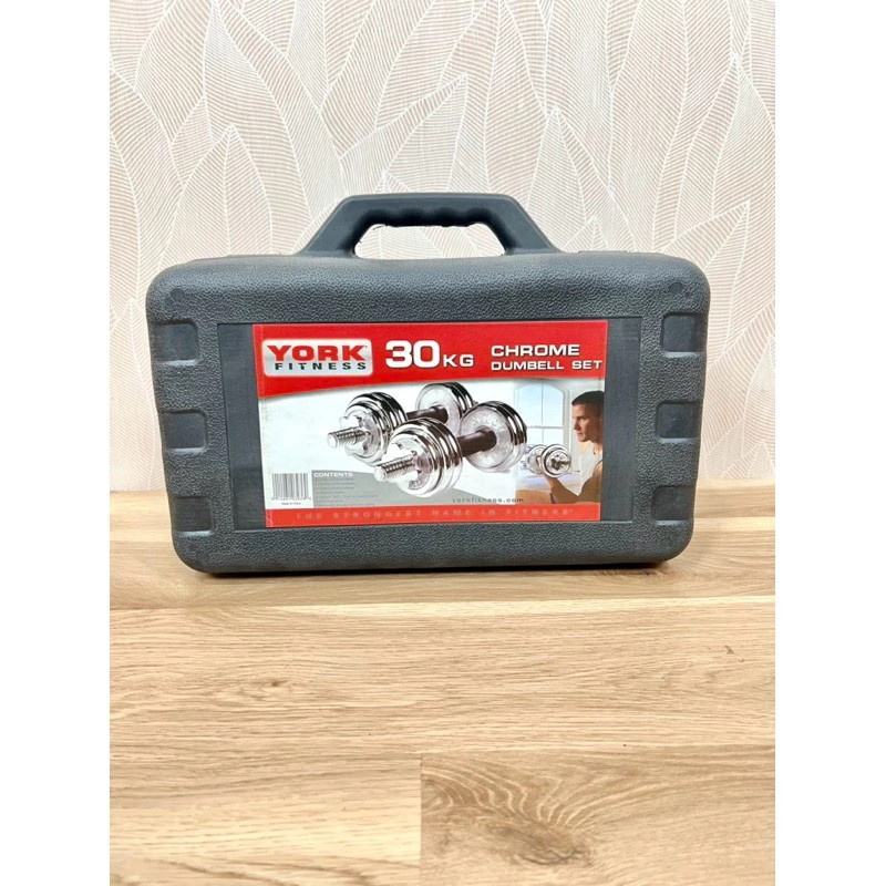 Dumbell York 30kg Chrome / Barbel 30kg / Dumbel Set 30 kg