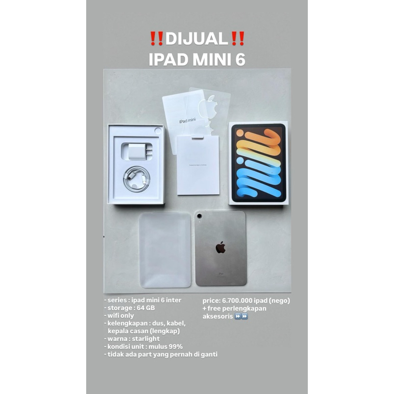 second ipad mini6,64GB inter starlight