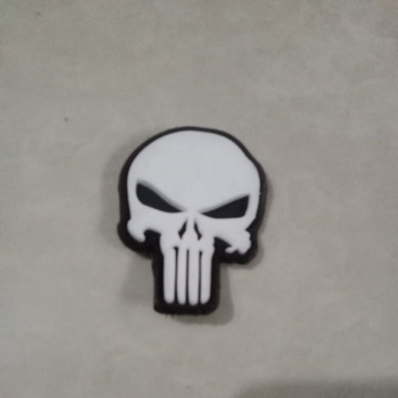 patch rubber 3D logo tengkorak