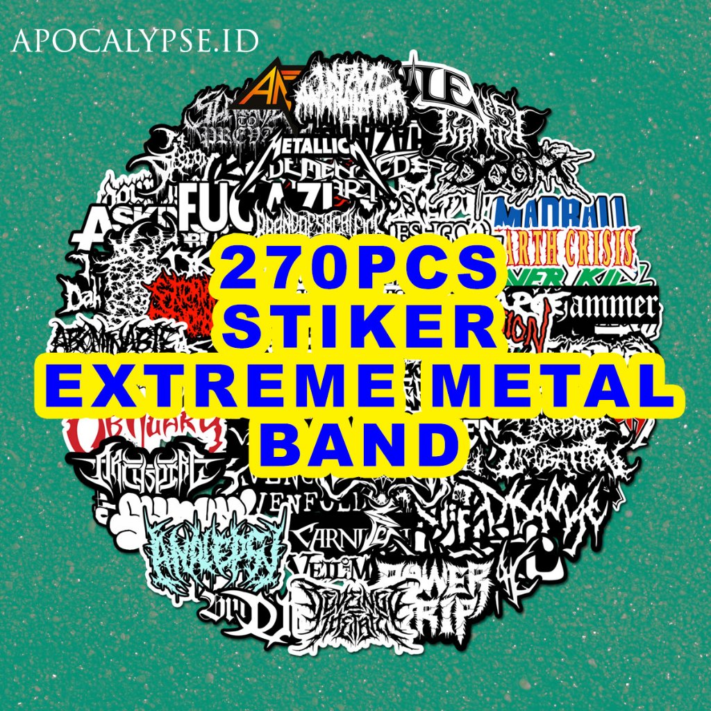 

MINI STIKER METAL HARDCORE MUSIC PACK - BLACK DEATH BRUTAL METAL - hp laptop helm anti air