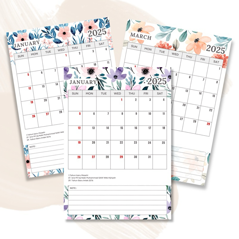 

Kalender Note 2025 | Monthly Planner | Weekly Planner