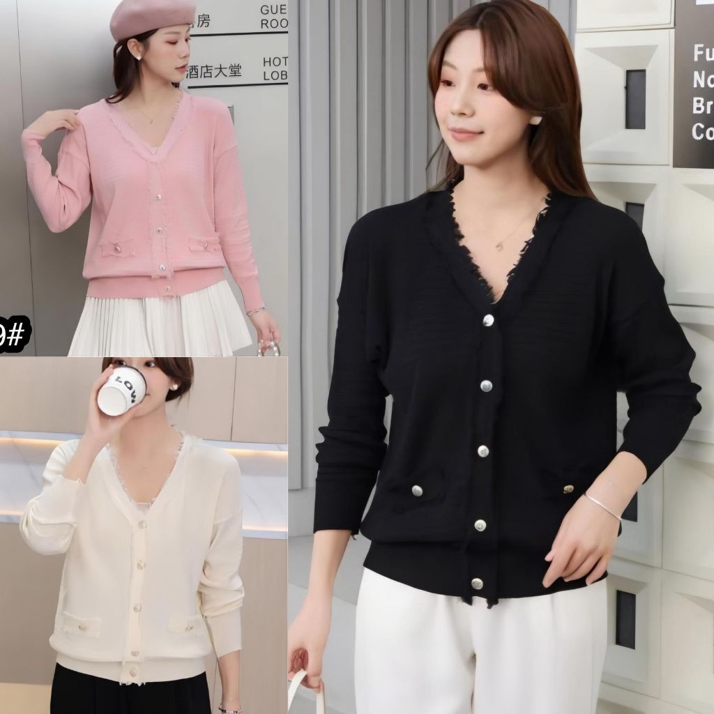 DAFASHION 6889 / Blus wanita Lengan Panjang / Atasan rajut / Blouse Import / Baju Blus Import / Blus