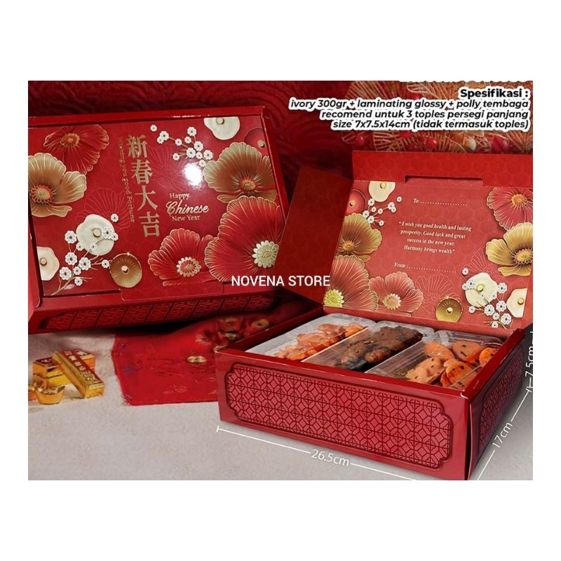 

BOX IMLEK 3 TOPLES 350G PERSEGI PANJANG KOTAK DUS HAMPERS CNY