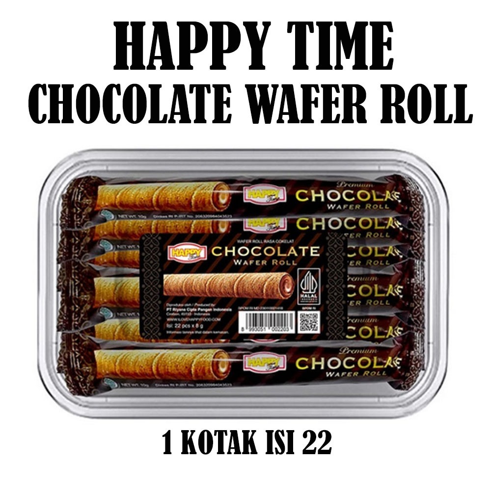 

HAPPY TIME CHOCOLATE WAFER ROLL KOTAK ISI 22