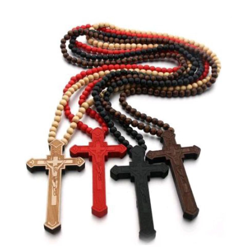 Kalung Salib Pria Rosario Besar Panjang / Kalung Rosario Salib Jesus High Quality PREMIUM - Men Cros